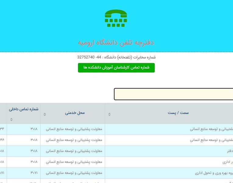 دفترچه تلفن جدید دانشگاه با قابلیت های هوشمند بارگذاری شد